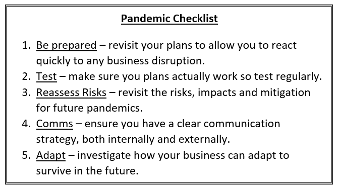 Pandemic checklist