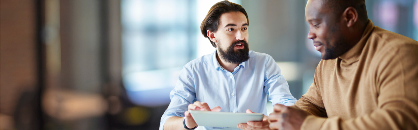 Consumer Duty showing men transacting business